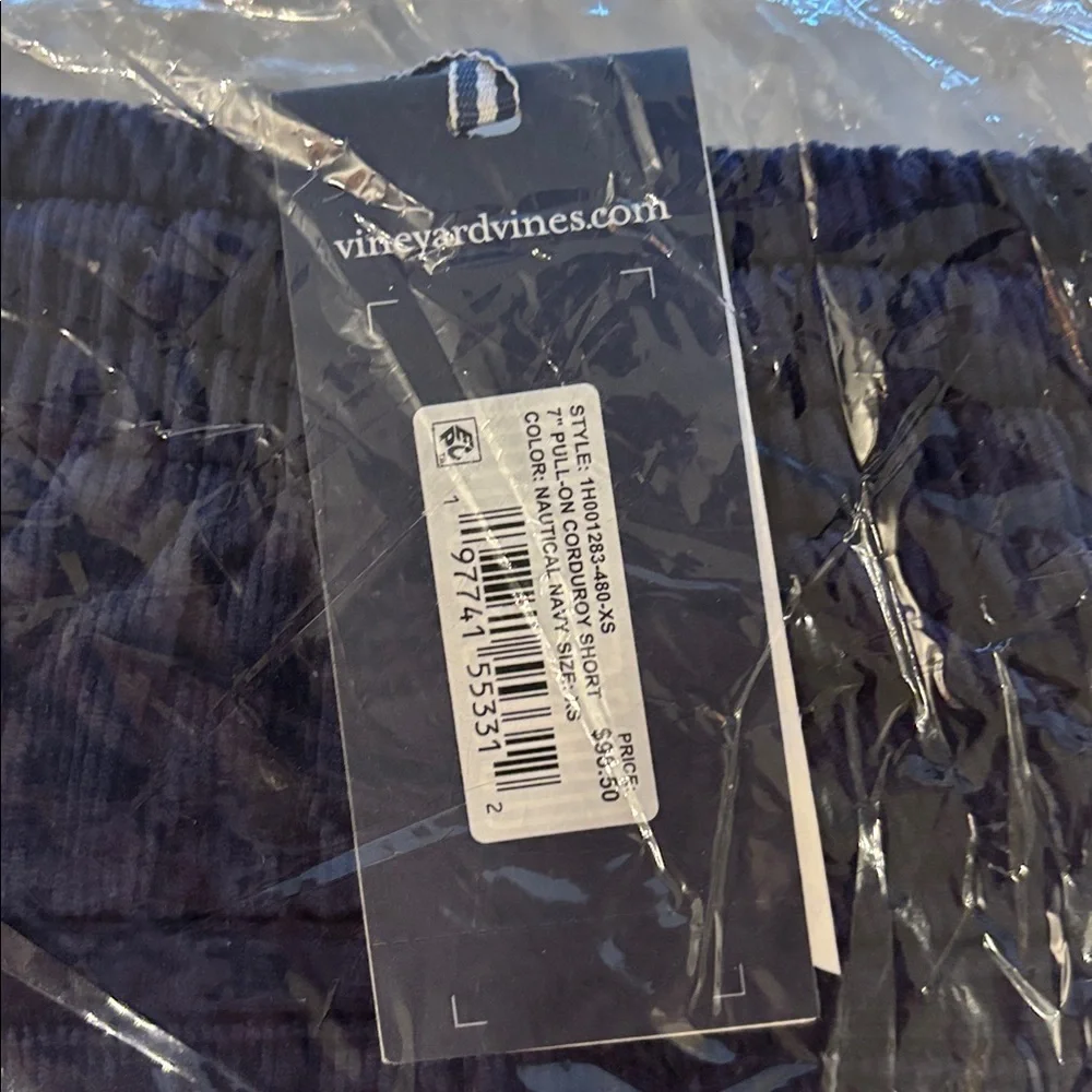 Vineyard Vines navy blue corduroy pull-on short NWT